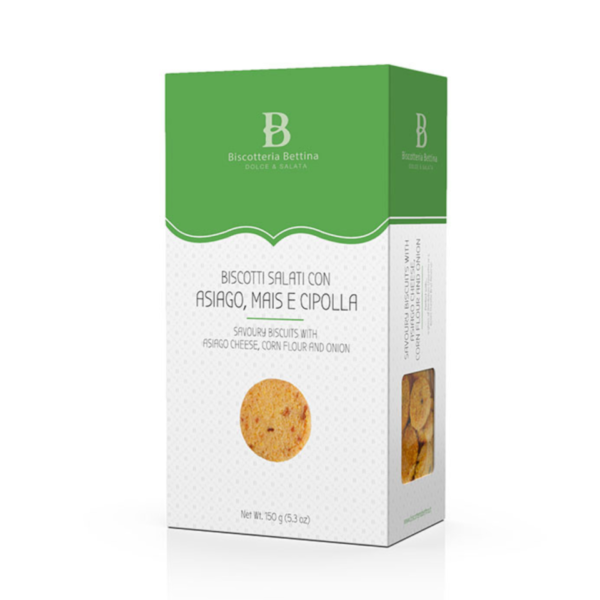 Enolike - Asiago Corn and Onion Biscuits - Biscotteria Bettina